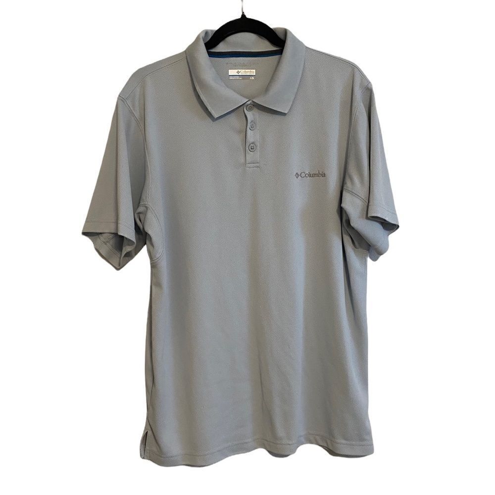 Columbia Omni Shade Sun Protection Short Sleeve Polo Mens Large Gray AN0265